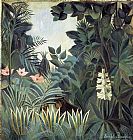 Henri Rousseau The Equatorial Jungle painting